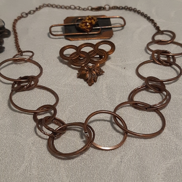 VTG,Copper Boundle,Necklace,Bracelet,And Brooches, - Picture 6 of 16